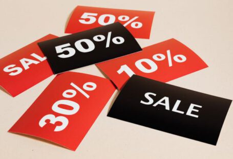 Interest Rate - Sale Cards on Beige Background