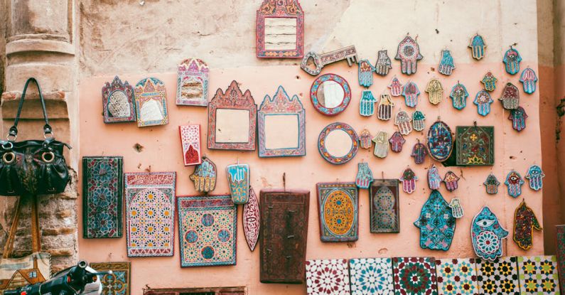 Indigenous Crafts - Traditional oriental decorative souvenirs presented in local market